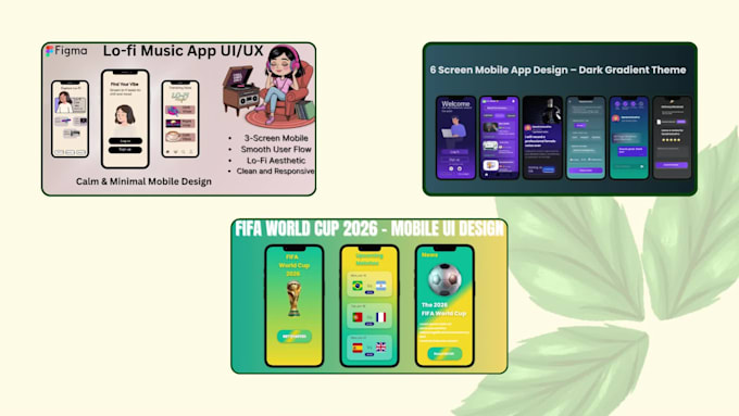 design modern, user friendly mobile app UI screens in figma