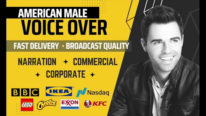 record an american male voice over or narration