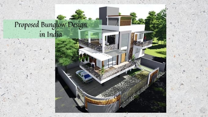 design house exterior and 3d render