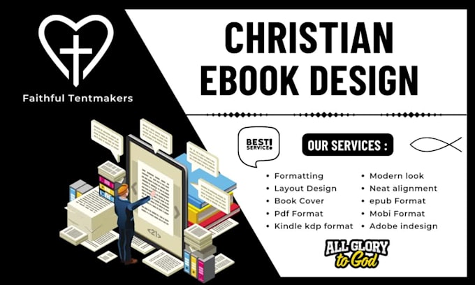 design christian ebook with formatting typesetting layout and cover