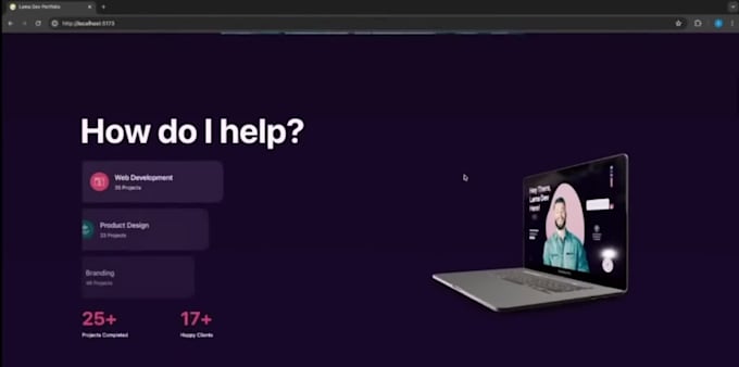 build unbouncce 3d portfolio or landing page with three js