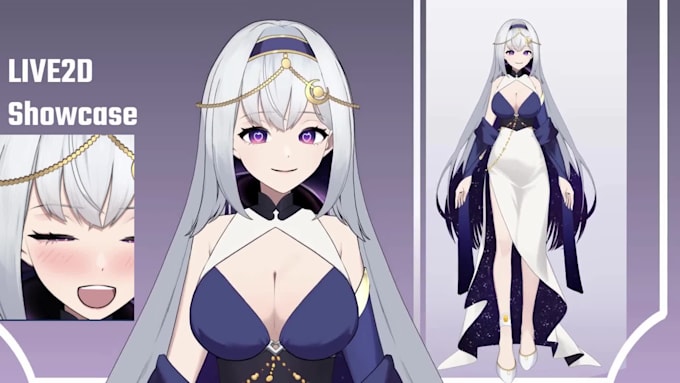 design live2d model, live2d rigging, 2d vtuber commission for streaming