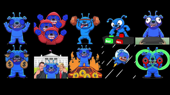 design modern telegram stickers, meme, x banner, gif