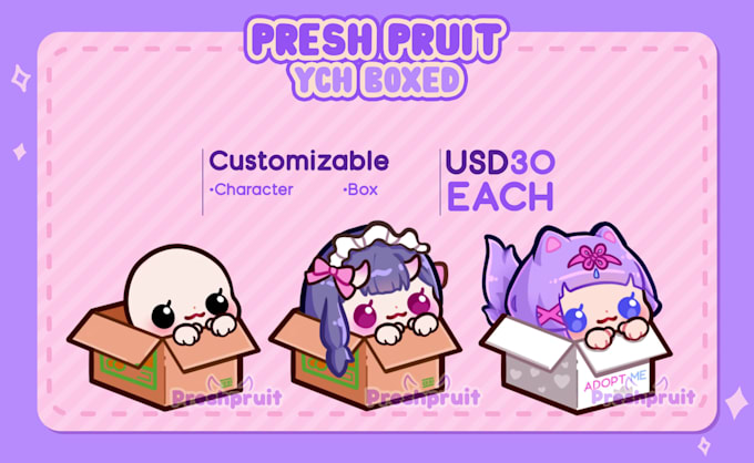 draw ych character in a box for you