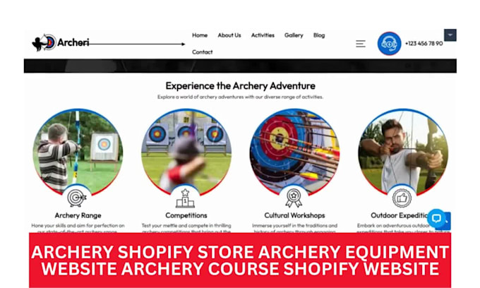 design modern archery shopify store archery website archery course website
