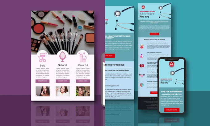 do custom HTML mailchimp, klaviyo email marketing template newsletter