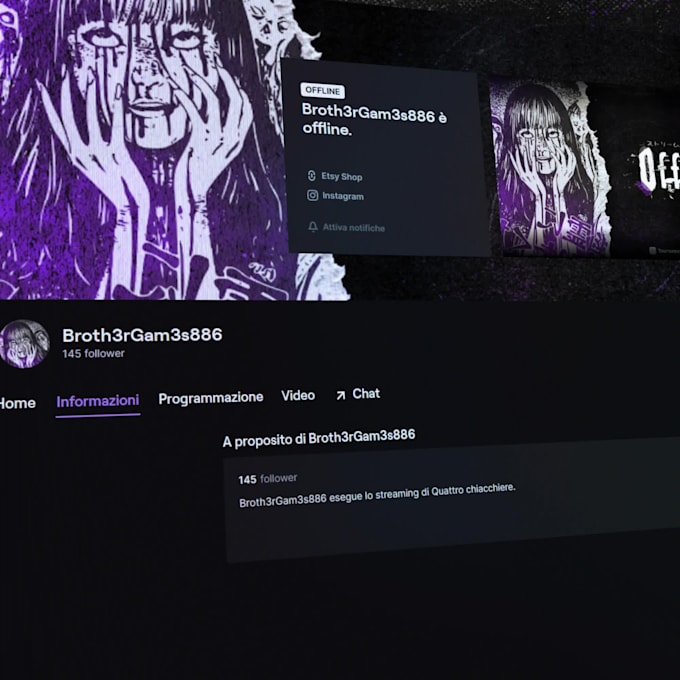 create a anime horror girl overlay streaming pack