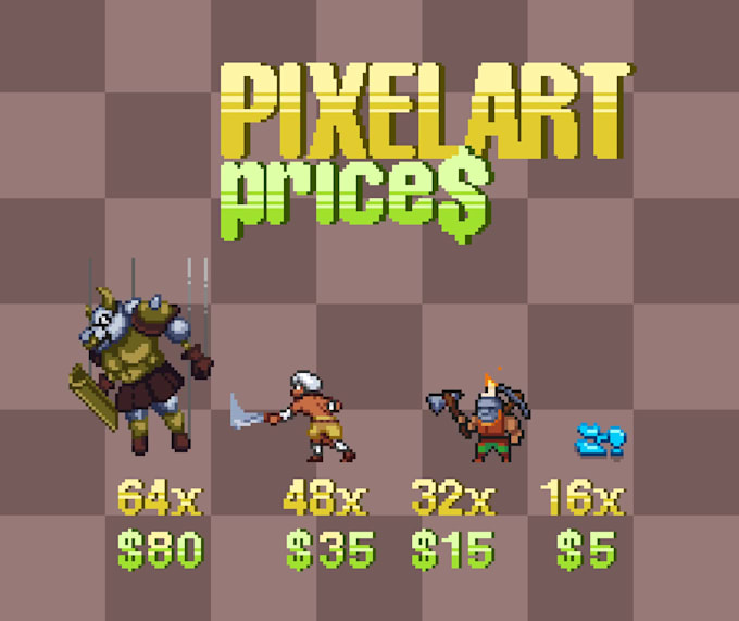 create pixel art  animations and game sprites