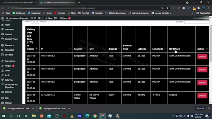 develop custom IP tracking wordpress plugin for your website