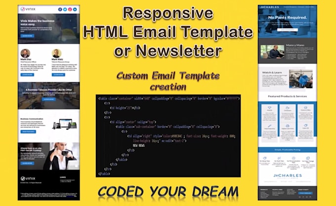 develop responsive HTML email template or newsletter