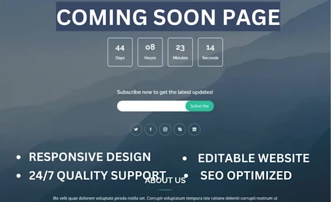 create coming soon page
