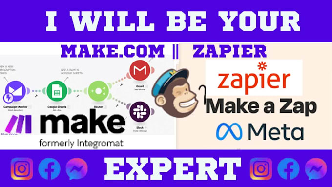 zapier facebook ads make com http google sheets airtable mailchimp webhook API