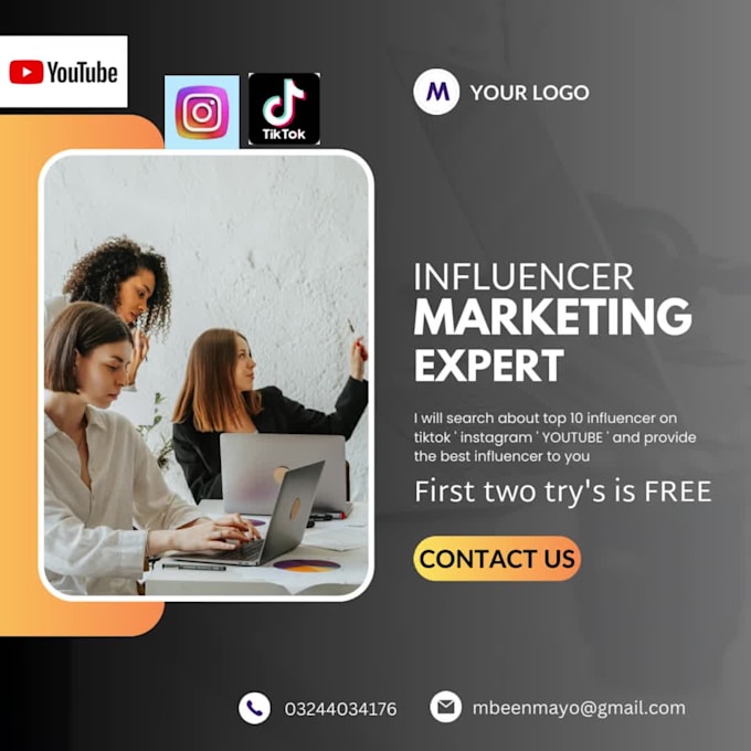 search about top 10 influencer on tiktok  instagram  youtube  and provide you