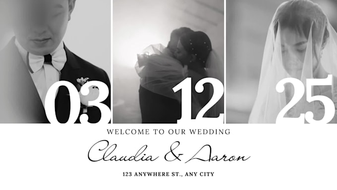 create a save the date, rsvp, or wedding invitation or video