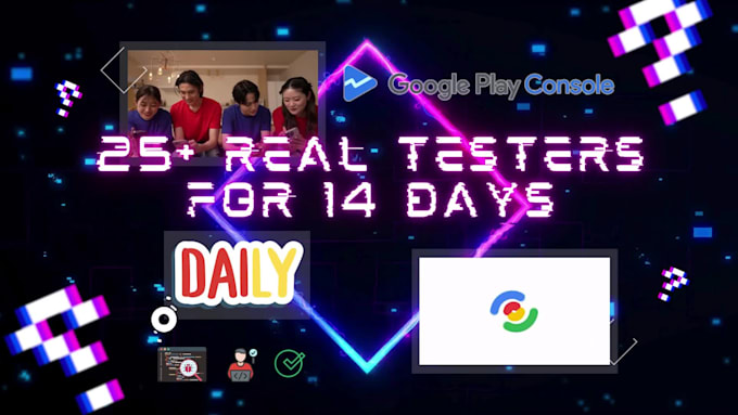 provide real 12 or 20 testers for google play console closed testing