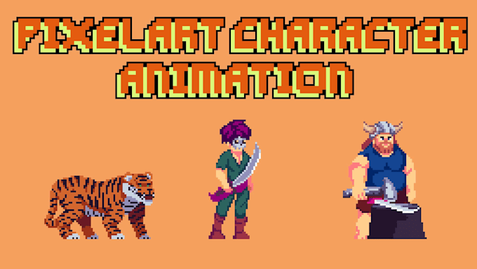 draw custom animated pixelart character animation for game