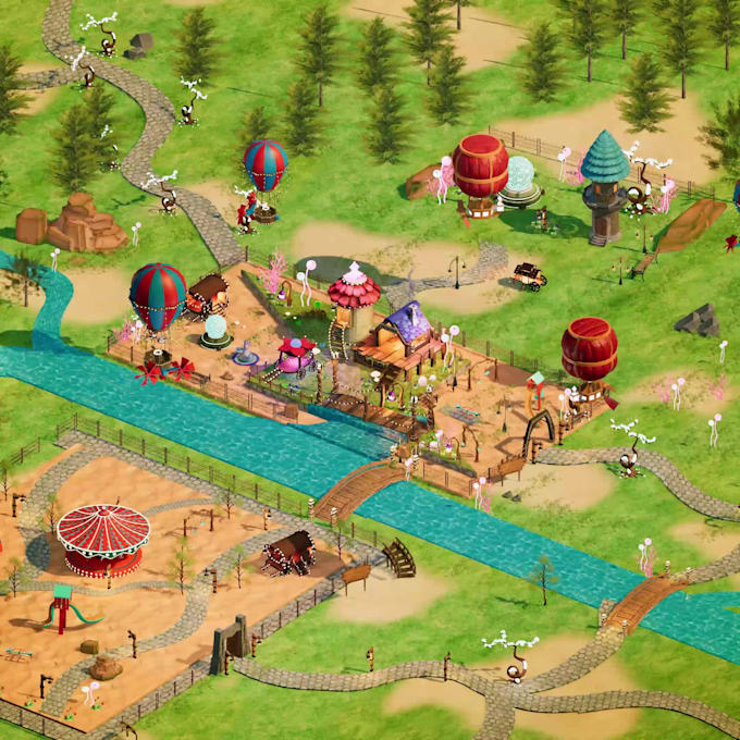 create 3d environment, 3d map, 3d city, game environment, 3d scene