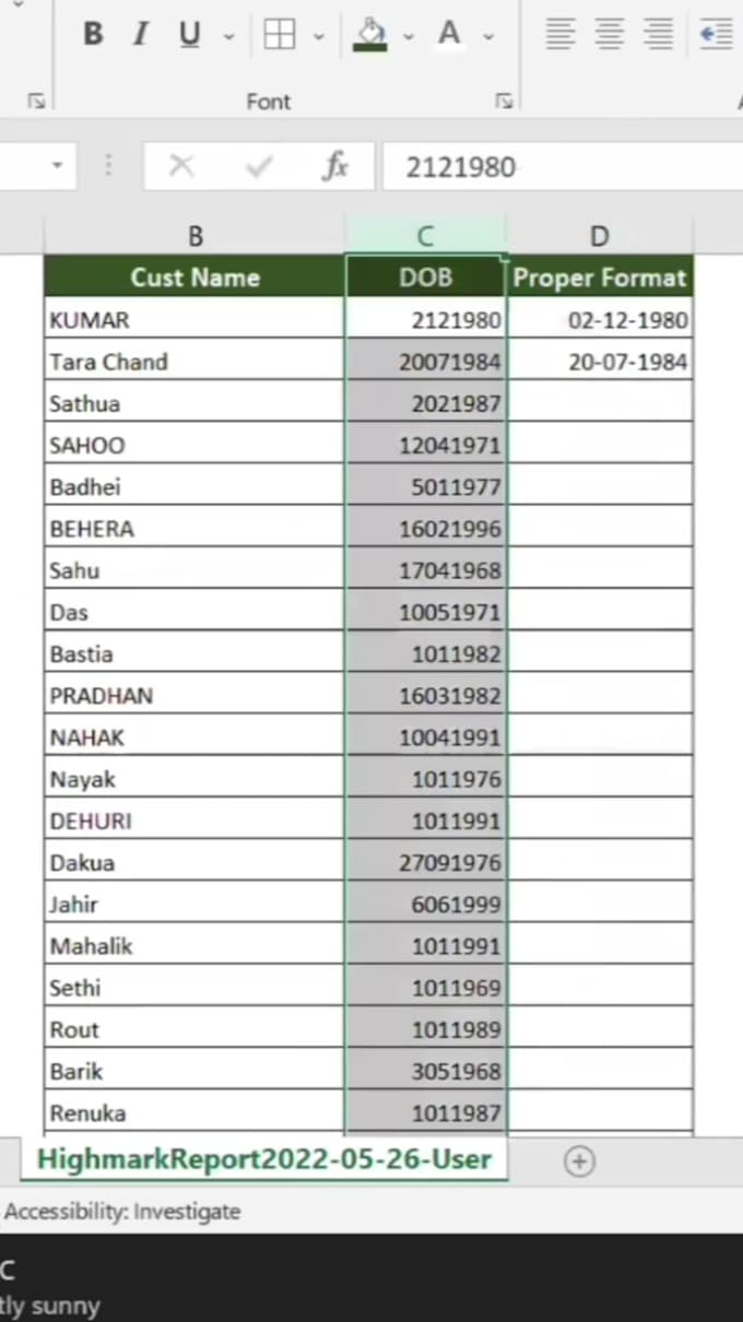 Data entry date format convert in proper formate by Mustkeem12 | Fiverr