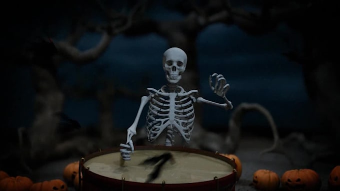 customize scary skeleton dance halloween video