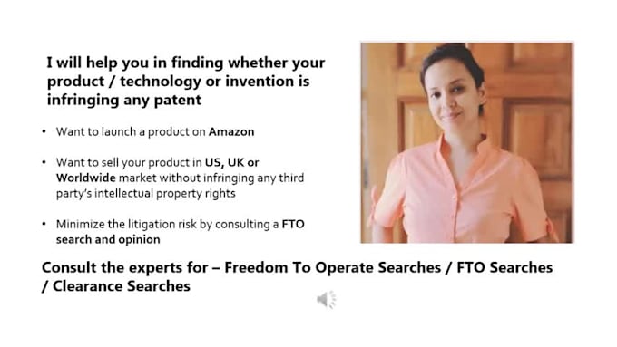 do freedom to operate patent searches fto for your product