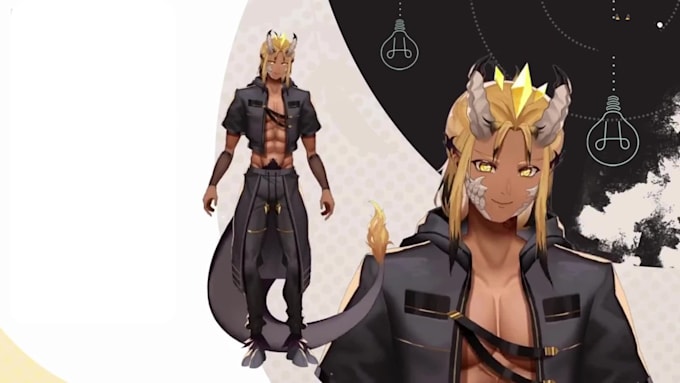 draw and rig live2d vtuber model, live2d vtuber , anime style