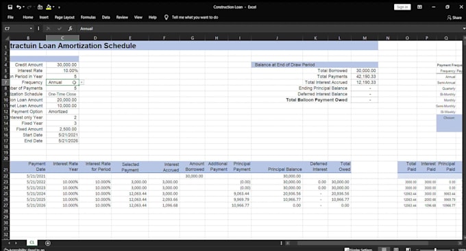 create a loan amortization schedule, mortgage advisory