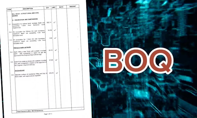 do boq,cost estimate,project program,quantity take off