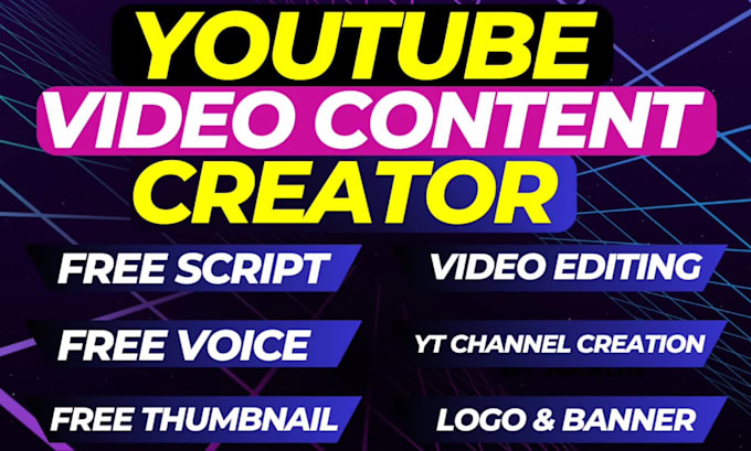 be your youtube video content creator, faceless editor