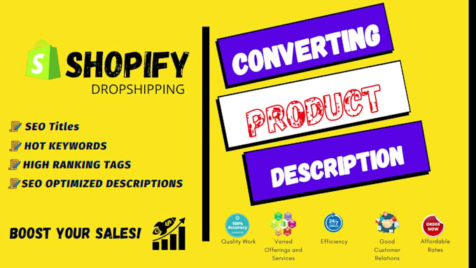 write high converting shopify product descriptions
