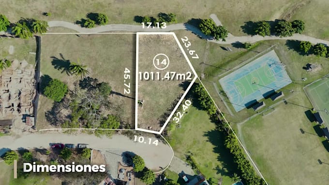 edit a real estate video with 3d property lines and animated graphics