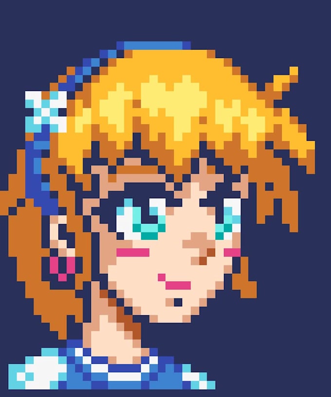 create custom retro anime style pixel art portraits