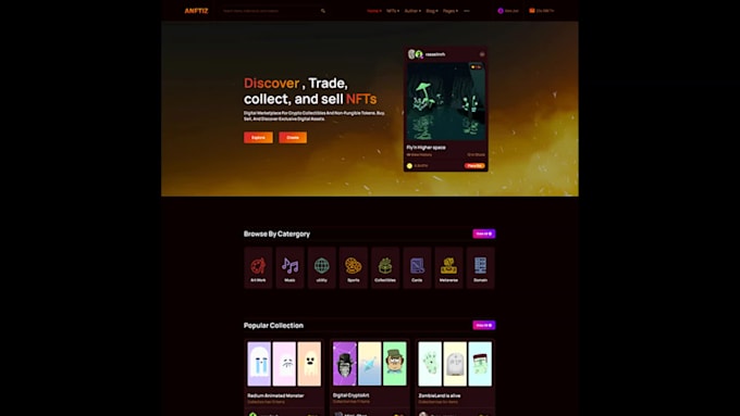 design modern and unique nft website and landing page UI UX