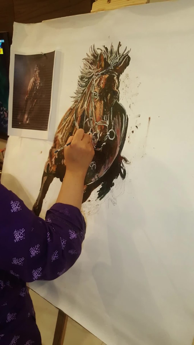 make a real hand made oil painting on canvas