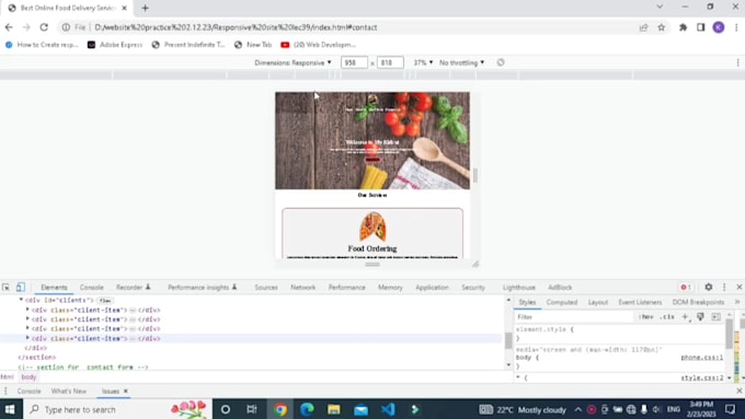 design responsive webpage in HTML CSS