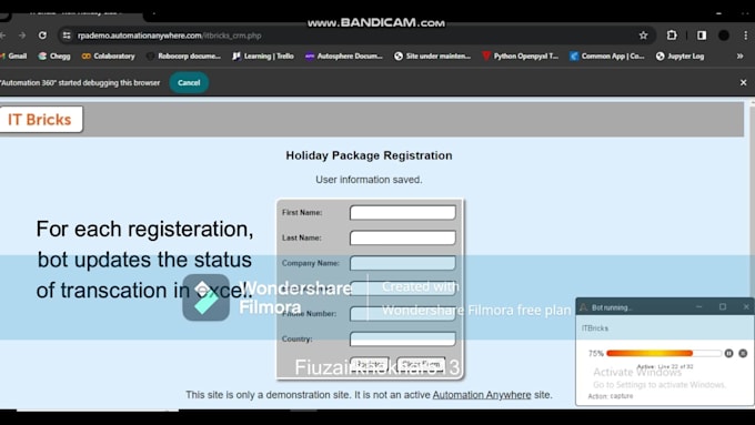 automate web, excel and email using automation anywhere