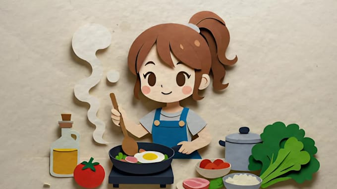 create a  digital style paper stop motion animation