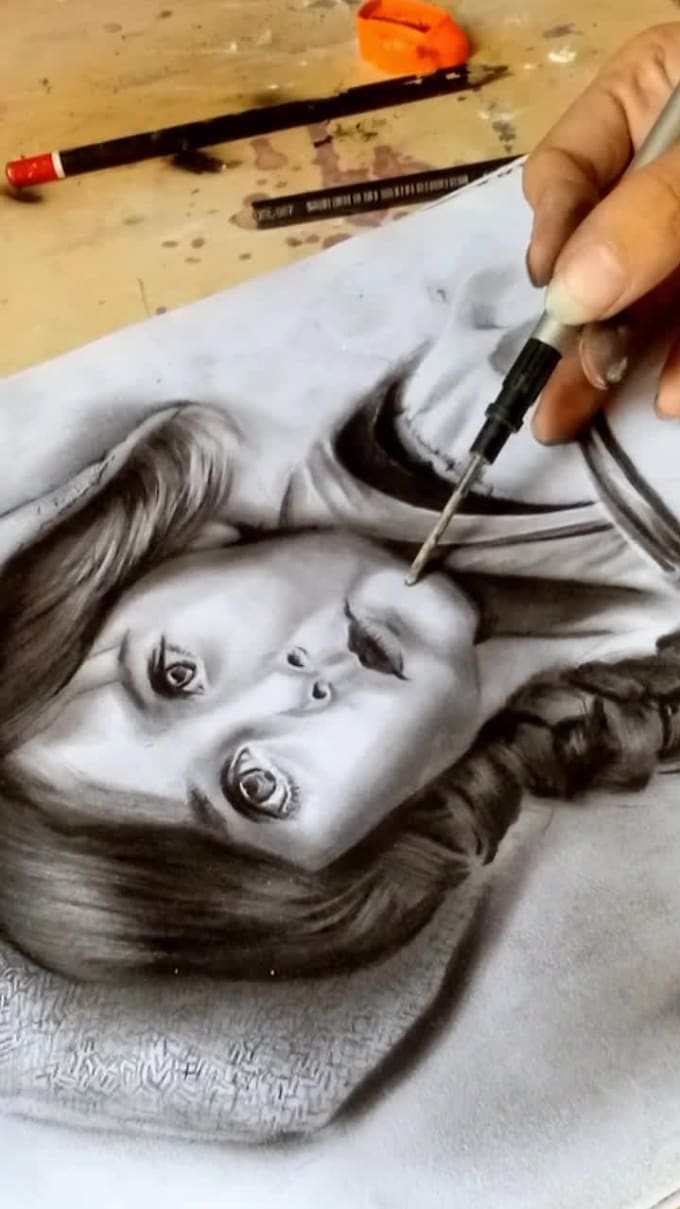 Draw stunning pencil portraits and unique reverse drawings by Srzk55