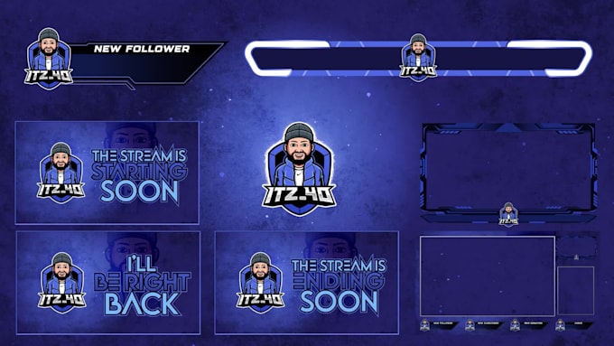 design twitch logo complete graphics and stream package