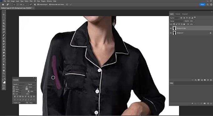 do images edit, retouch, remove wrinkles on clothes in photoshop for ecommerce