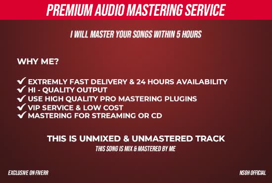 Review I will master your song in 5hours