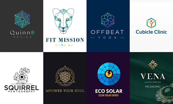 design modern minimalist geometric polygonal patterned logo
