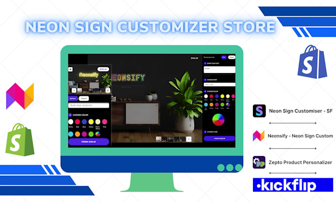 build your shopify neon sign store with live customizer