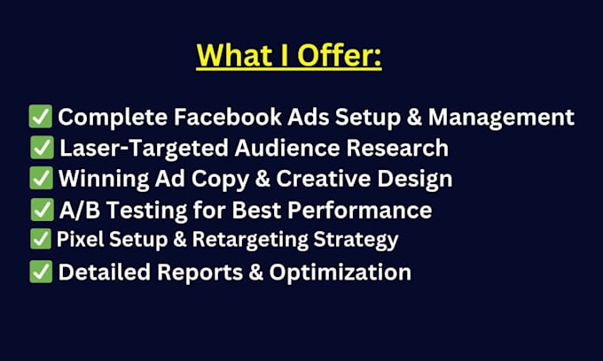 professional facebook ad setup, optimization and management