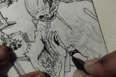 do for you a dark or gory drawing illustration