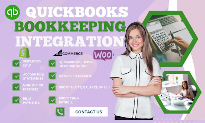 clean up integrate setup quickbooks, xero with shopify, woocommerce, bigcommerce