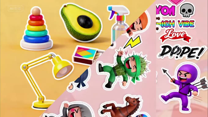 exquisite and cute doodles, sticker illustrations