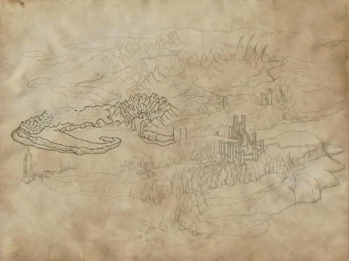 draw a detailed fantasy based map or castle for your needs