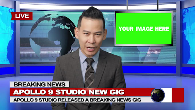 create a breaking news video with asian news anchor