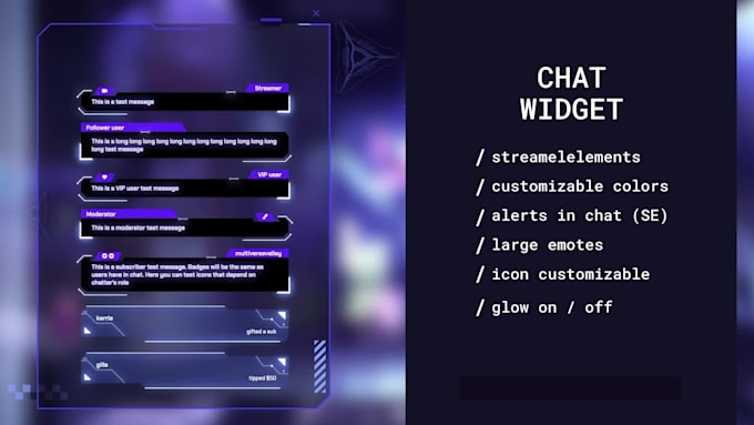 create and code custom stream chat, event widget, alerts, goal widget
