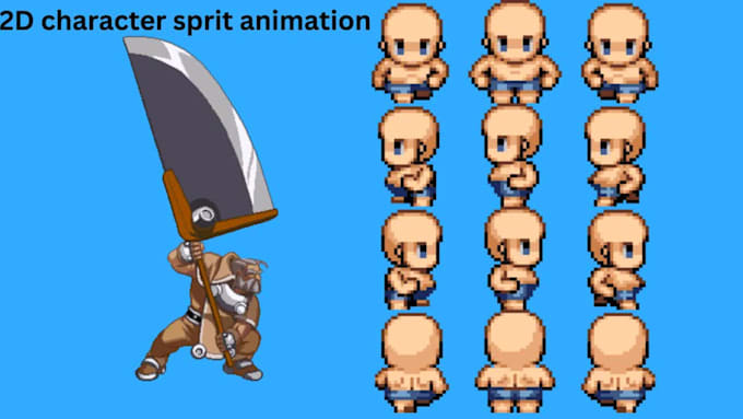 Create and design 2d character sprite animation, sprite sheet animation ...